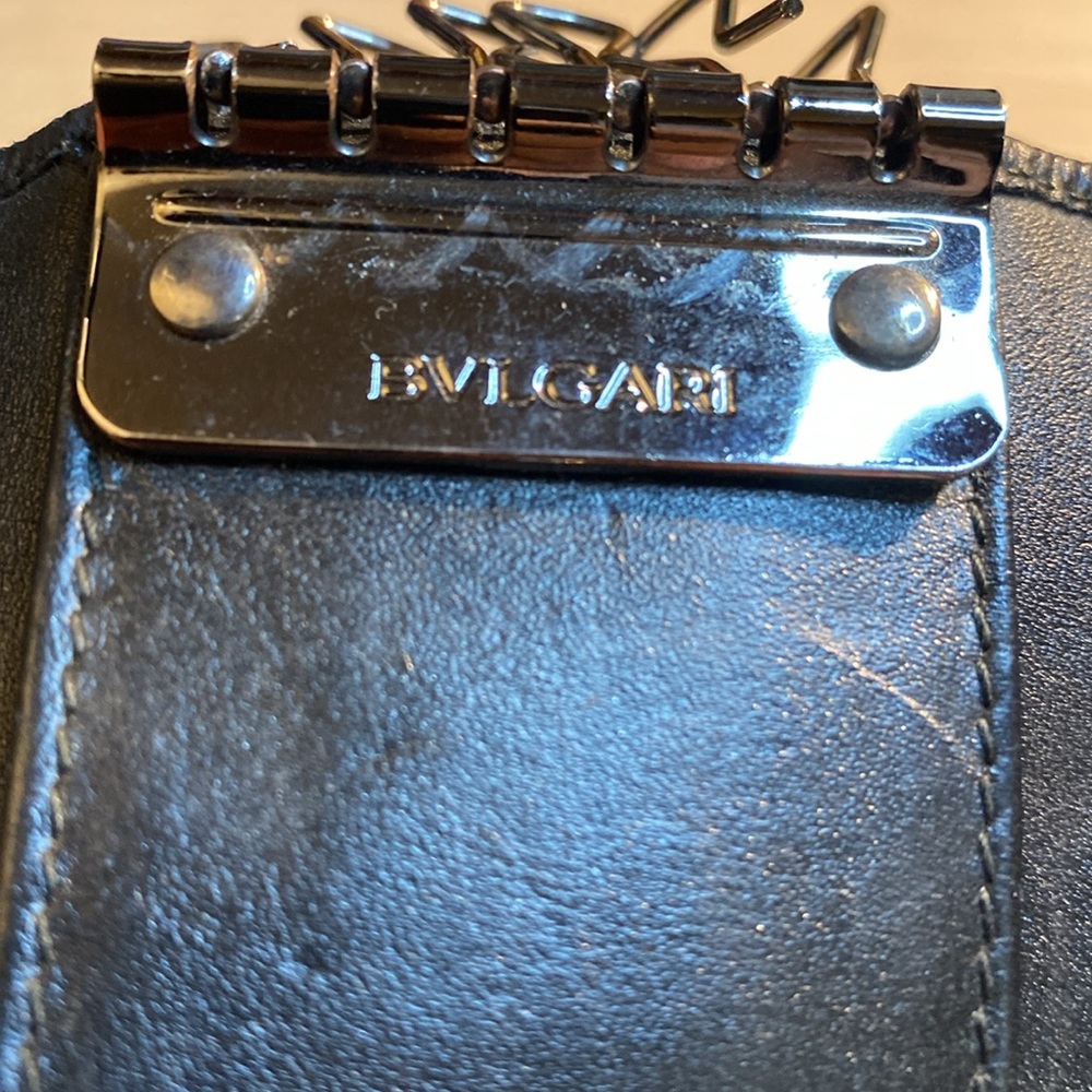 Bvlgari Black Leather Vintage key case/2 card holder - Picture 11 of 11